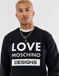 Свитер с тисненым логотипом Love Moschino-Черный