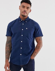 Темно-синяя оксфордская рубашка с короткими рукавами Abercrombie & Fitch-Темно-синий