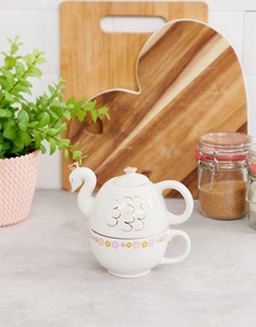 Чашка и чайник в виде лебедя Sass & Belle Freya-Мульти
