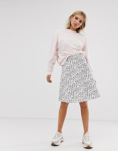 Юбка из органического хлопка с принтом Mads Norgaard-Белый