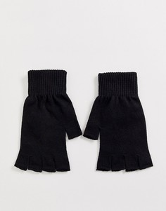 Черные перчатки без пальцев ASOS DESIGN-Черный