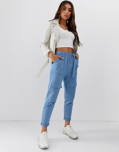 Джоггеры в стиле милитари с поясом ASOS DESIGN-Розовый