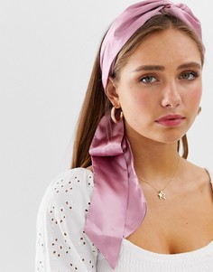 Розовый головной платок с перекрутом ASOS DESIGN