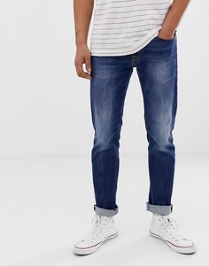 Прямые умеренно выбеленные джинсы Replay-Синий