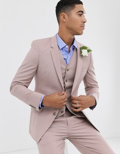 Бежевый пиджак зауженного кроя ASOS DESIGN wedding-Фиолетовый