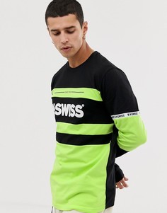 Черный лонгслив K-Swiss