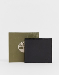 Черный кожаный бумажник с эмблемой Timberland