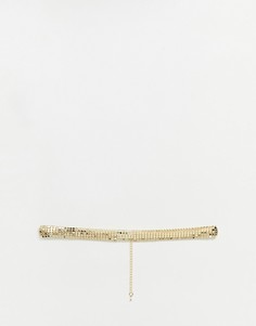 Броское массивное ожерелье-воротник Ashiana-Золотой