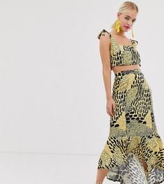 Юбка миди со звериным принтом ASOS MADE IN KENYA-Мульти