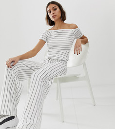 Широкие белые брюки в черную полоску Na-kd-Мульти