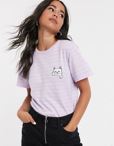 Фиолетовая футболка в полоску RIP N DIP Peeking Nermal-Фиолетовый