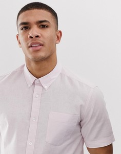 Льняная рубашка с короткими рукавами French Connection-Розовый
