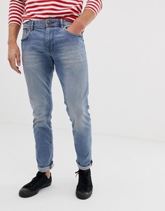 Выбеленные синие узкие джинсы Esprit-Синий