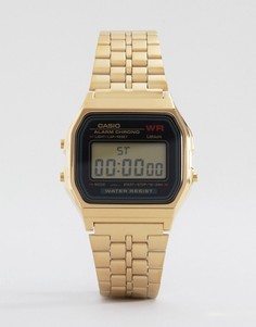 Цифровые часы в стиле унисекс с золотистым браслетом Casio A159WGEA-1EF unisex-Золотистый