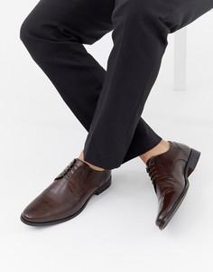 Коричневые кожаные туфли дерби ASOS DESIGN-Коричневый цвет