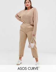 Чиносы ASOS DESIGN Curve-Бежевый