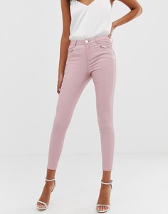 Розовые зауженные джинсы с покрытием Lipsy-Кремовый