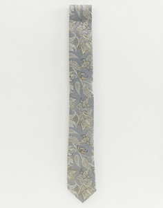 Серый галстук с цветочным принтом Twisted Tailor