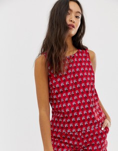 Топ без рукавов с цветочным принтом из комплекта People Tree x V&A-Красный