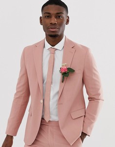 Узкий пиджак пыльно-розового цвета Moss London-Розовый