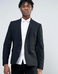 Узкий пиджак с добавлением шерсти Minimum-Черный