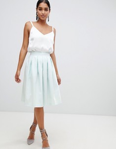 Короткая расклешенная юбка миди с плиссировкой Vesper-Синий