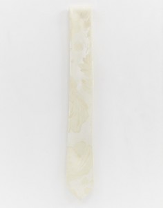 Жаккардовый галстук кремового цвета Twisted Tailor-Белый