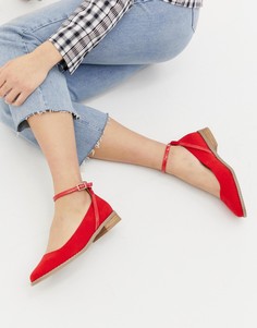 Туфли на плоской подошве ASOS DESIGN Molly-Красный