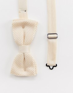 Трикотажный галстук-бабочка кремового цвета Twisted Tailor-Кремовый