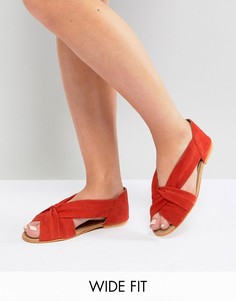 Летние замшевые туфли для широкой стопы ASOS JANEL-Красный