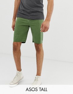Зеленые шорты чиносы зауженного кроя ASOS DESIGN Tall-Зеленый