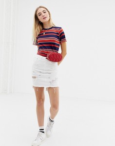 Джинсовая юбка с потертостями Glamorous-Белый