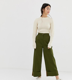 Брюки чиносы прямого кроя ASOS DESIGN Petite-Зеленый