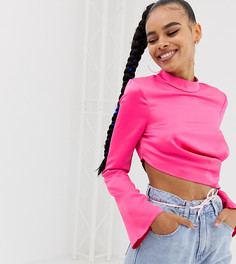 Блузка с длинными рукавами и драпировкой COLLUSION-Розовый