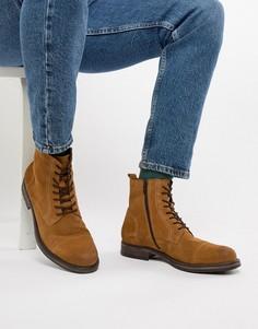 Светло-коричневые замшевые ботинки на шнуровке Jack & Jones-Светло-коричневый