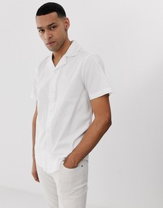 Белая приталенная рубашка с воротником в виде лацканов Solid-Белый !Solid