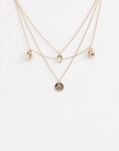 Ожерелье с ракушками и монетами из полимера Liars & Lovers-Золотой