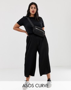 Плиссированные кюлоты ASOS DESIGN Curve-Черный