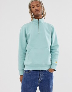 Зеленый свитшот с короткой молнией Carhartt WIP Chase