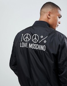 Бомбер с вышивкой на спине Love Moschino-Черный
