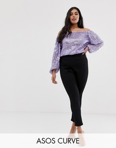 Черные джеггинсы без застежек ASOS DESIGN Curve-Черный