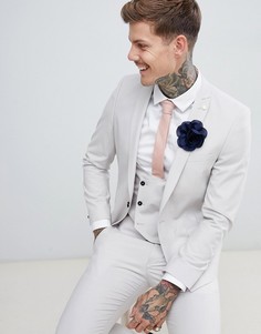 Серый супероблегающий пиджак Twisted Tailor wedding