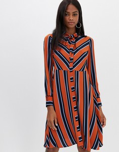 Платье-рубашка в полоску Y.A.S-Оранжевый