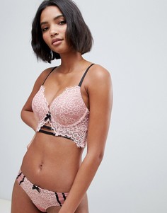 Розовый кружевной бюстгальтер пуш-ап с уплотненными чашечками Hunkemoller Jaida