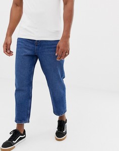 Синие узкие джинсы в винтажном стиле Bershka-Синий
