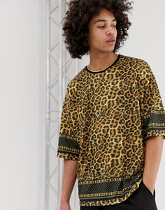 Oversize-футболка с леопардовым принтом ASOS DESIGN-Мульти