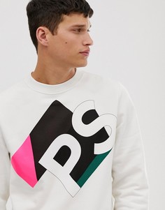 Белый свитшот с круглым вырезом и логотипом PS Paul Smith