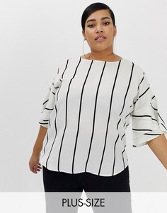 Свободный топ с в полоску AX Paris Plus-Белый