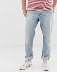 Классические джинсы с суженными книзу штанинами Nudie Jeans Co - Steady Eddie II (epic wash)-Синий