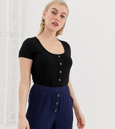 Топ на пуговицах Vero Moda Petite-Черный